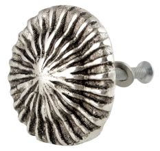 Round Cornflower Antique Silver Aluminium Cabinet Knob